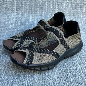 BERNIE MEV Braided Comfi Bronze Black Mary Jane Women's Sandals NWB